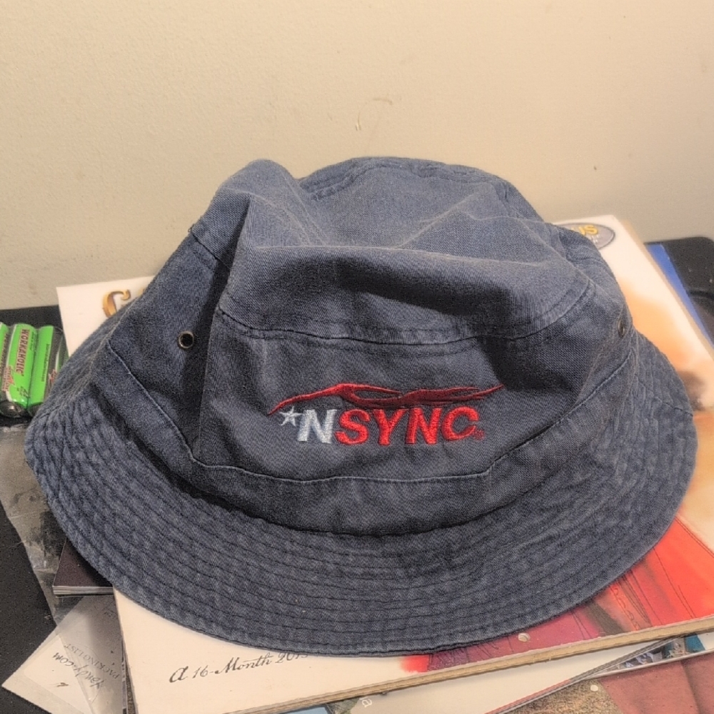 Vintage Rare VGC 1999 N'SYNC Boy Band Concert Denim Bucket Hat Cap Souvenir 90's